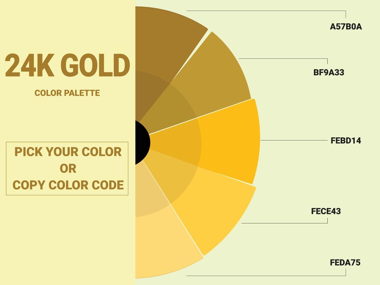 paleta de cores ouro 24k vetor