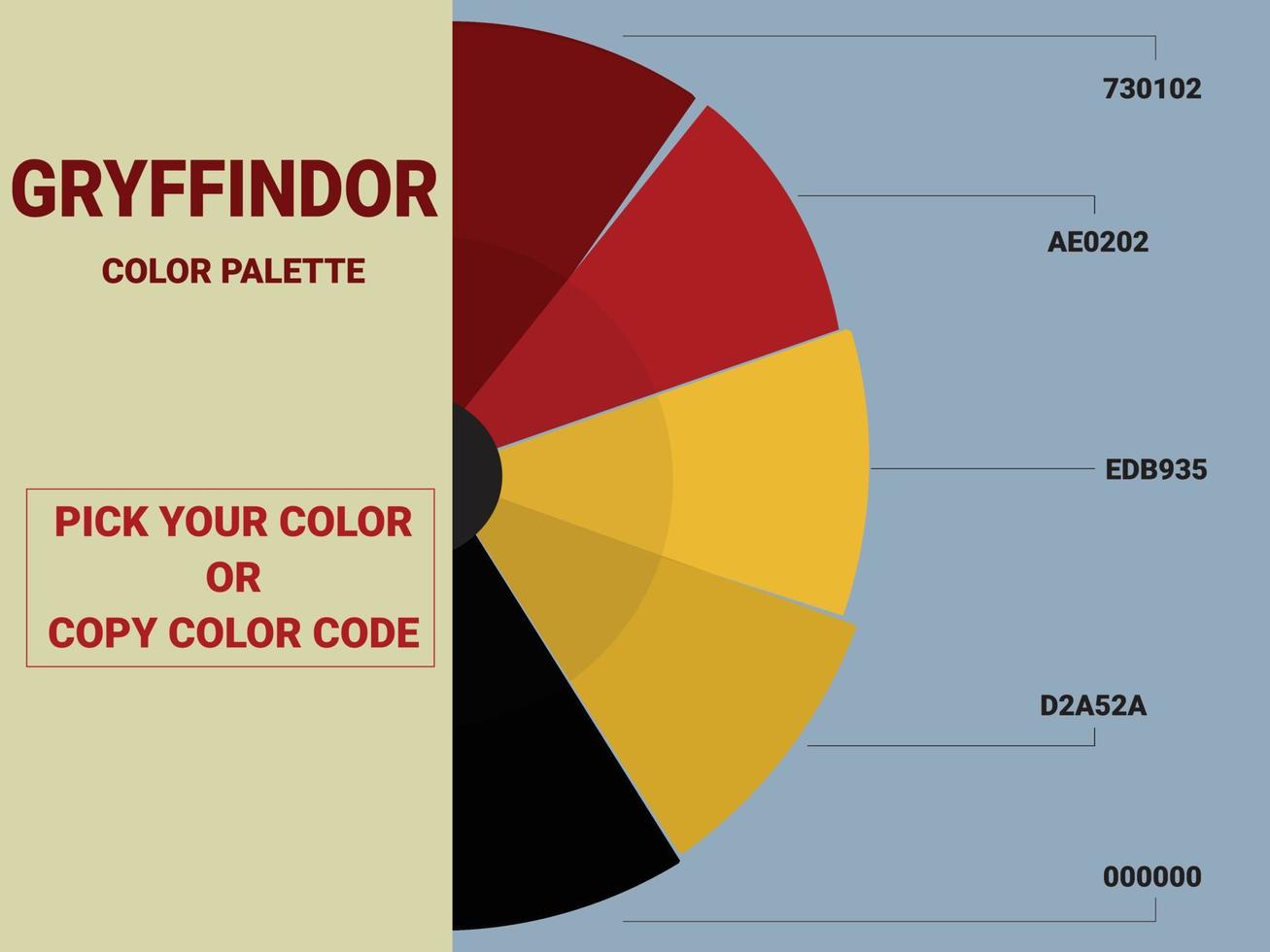 paleta de cores da grifinória vetor