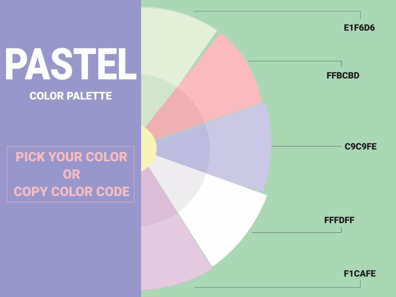 paleta de cores pastel com código de cores vetor
