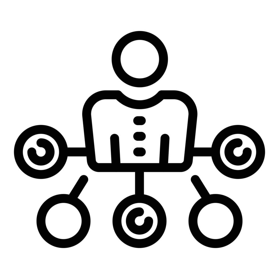 ícone do esquema de colaboração empresarial, estilo de estrutura de tópicos vetor