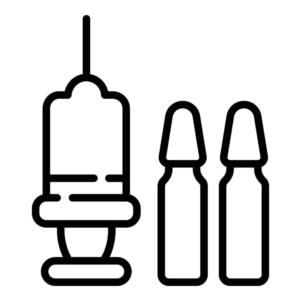 ícone de seringa, estilo de estrutura de tópicos vetor