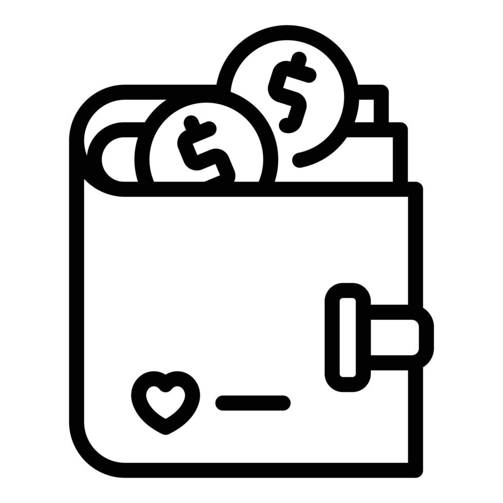 ajude o ícone de caridade de dinheiro, estilo de estrutura de tópicos vetor