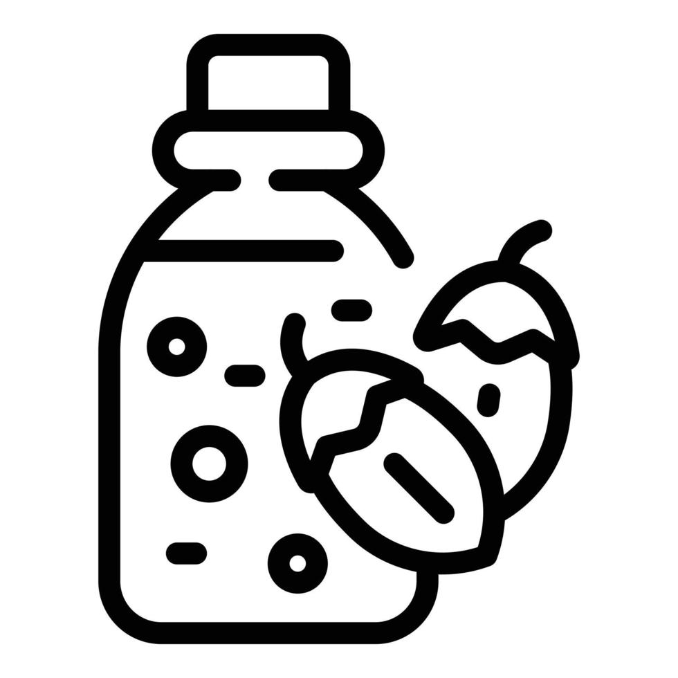 ícone de óleo de jojoba, estilo de estrutura de tópicos vetor