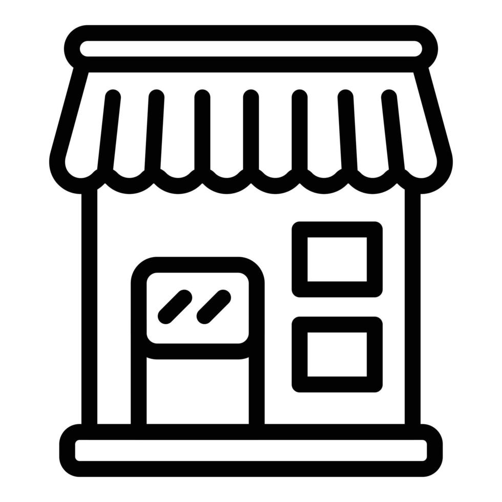ícone de loja de rua, estilo de estrutura de tópicos vetor
