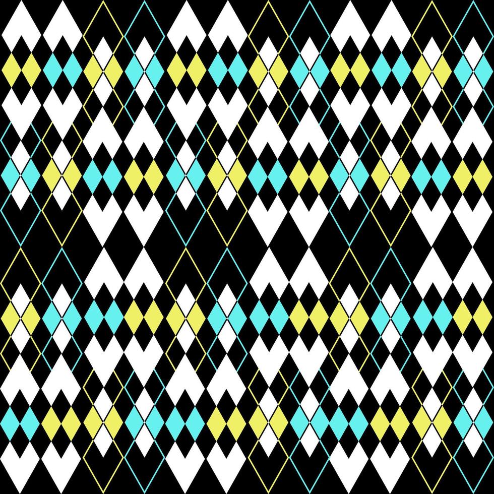 padrão sem emenda de forma de diamante gráfico de linha geométrica abstrata em fundo preto. vetor de design tribal vintage retrô moderno para têxteis, papel de parede, roupas, pano de fundo, telha, embrulho, tecido.