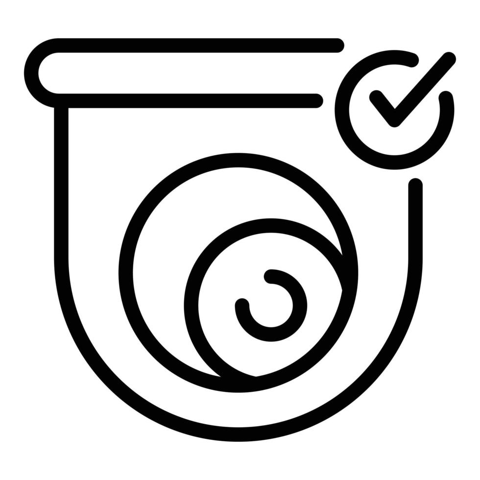 ícone de câmera de controle aprovado, estilo de estrutura de tópicos vetor