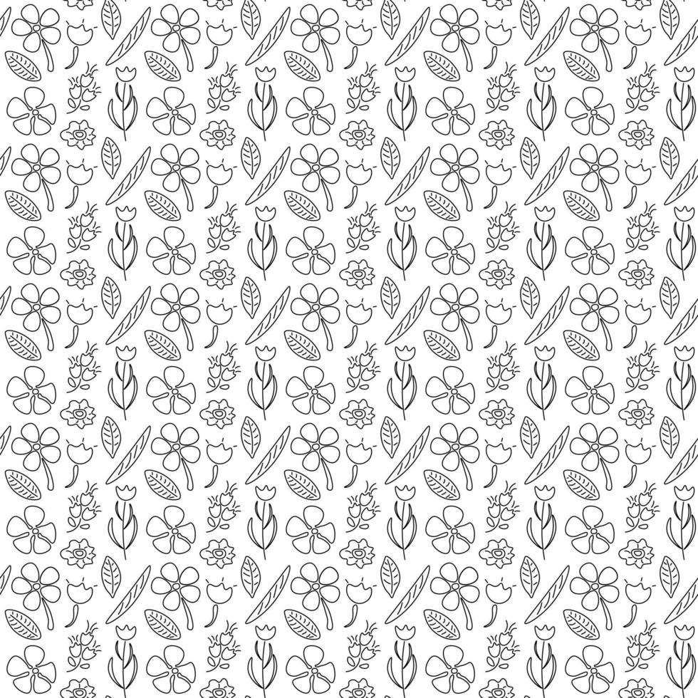abstrato geométrico linha sem costura padrão gráfico listras desenho planta folha flor fundo. design preto e branco moderno para têxteis, papel de parede, roupas, pano de fundo, azulejo, embrulho, vetor de tecido.