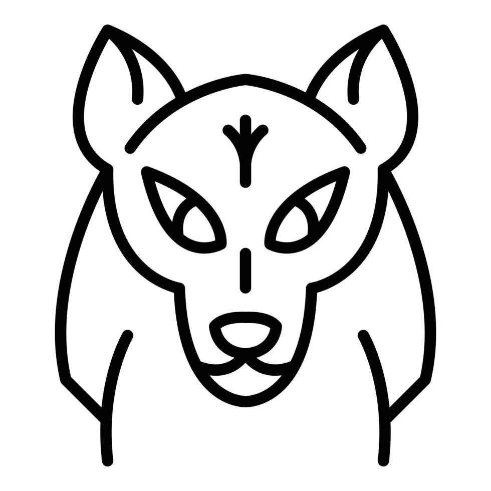 ícone do lobo mascote, estilo de estrutura de tópicos vetor
