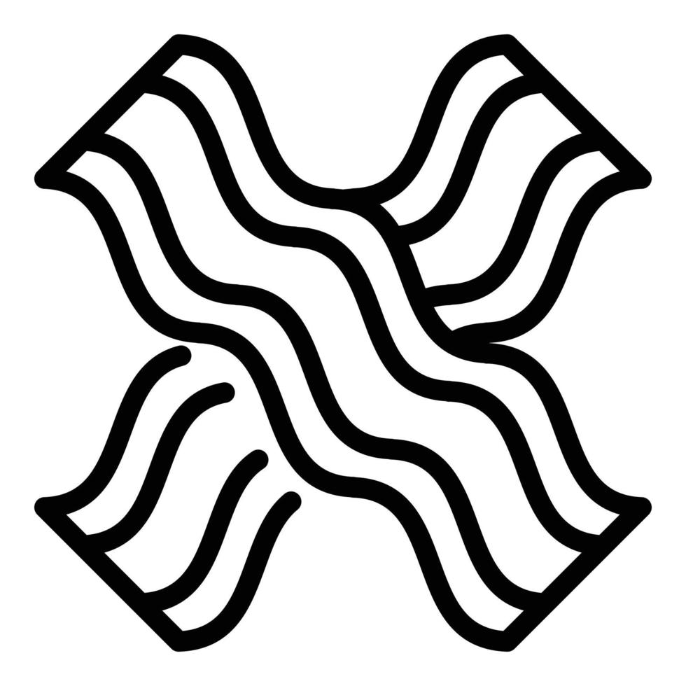 ícone de bacon defumado, estilo de estrutura de tópicos vetor