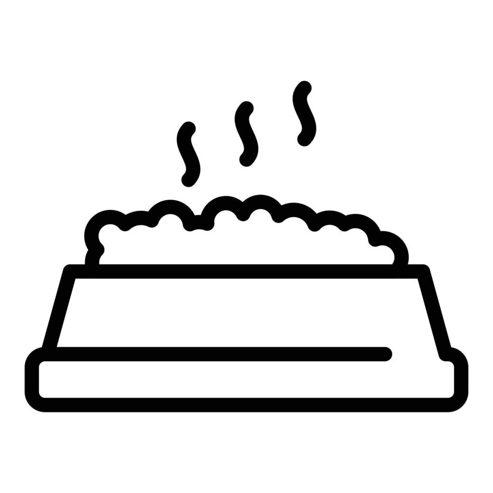 ícone de gato de refeição quente, estilo de estrutura de tópicos vetor