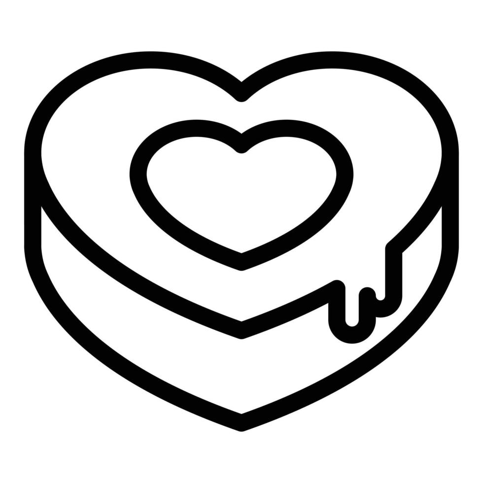 ícone de coração de chocolate, estilo de estrutura de tópicos vetor