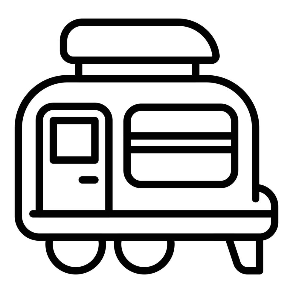 ícone de trailer de acampamento confortável, estilo de estrutura de tópicos vetor