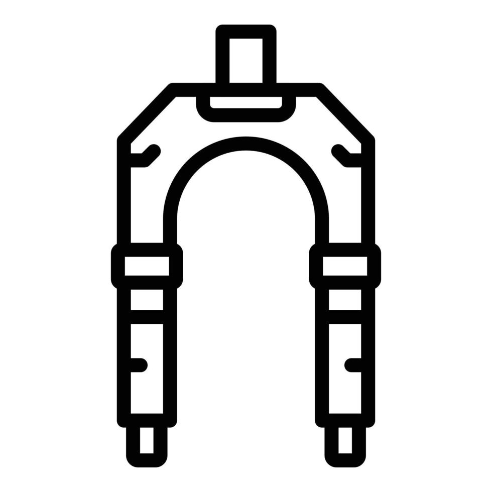 ícone de garfo de suspensão de reparo de bicicleta, estilo de estrutura de tópicos vetor