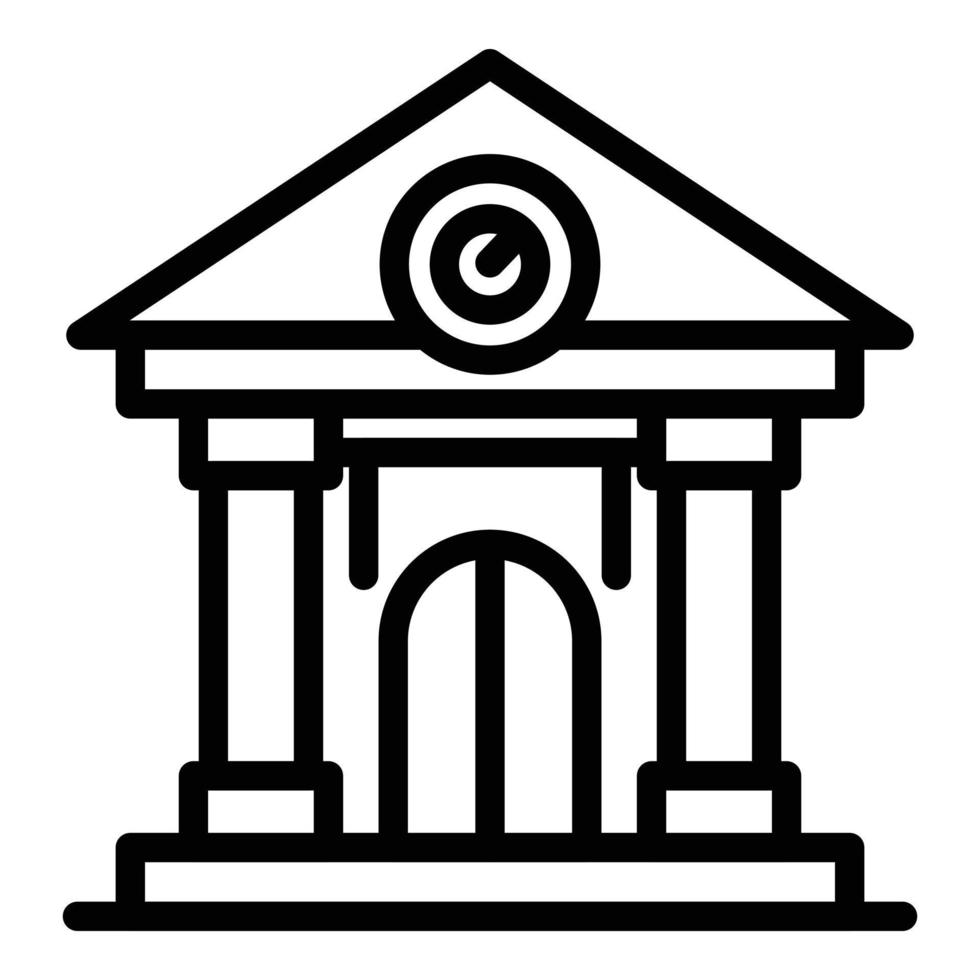 ícone da casa de construção de leilões, estilo de estrutura de tópicos vetor
