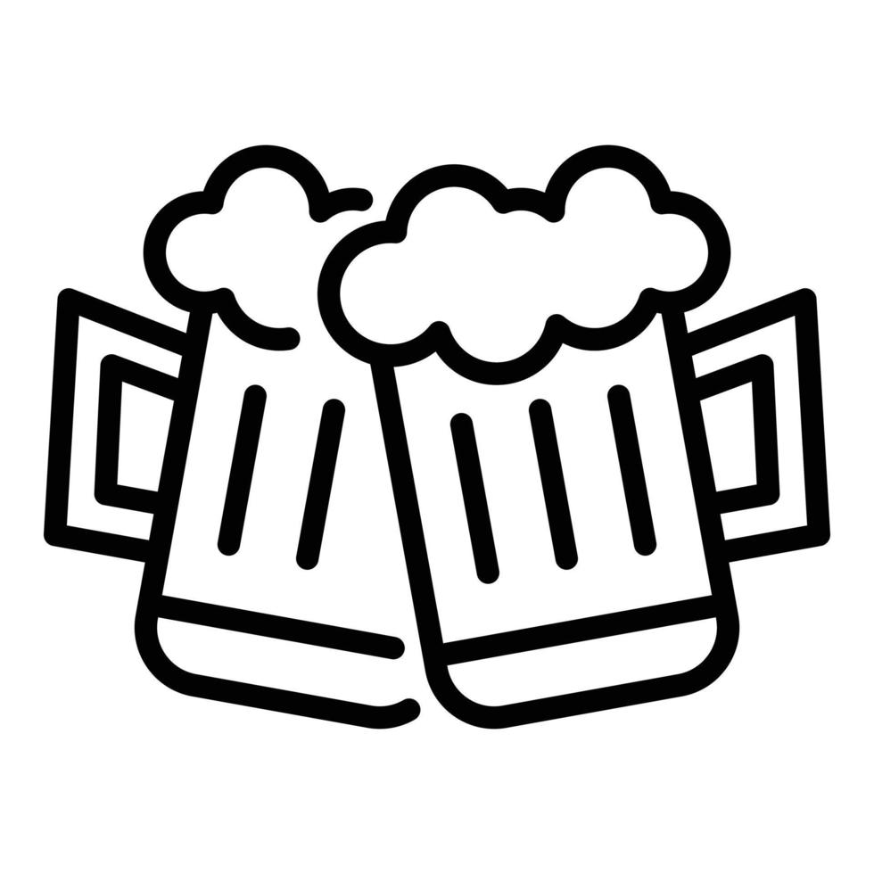 ícone da caneca de cerveja, estilo de estrutura de tópicos vetor