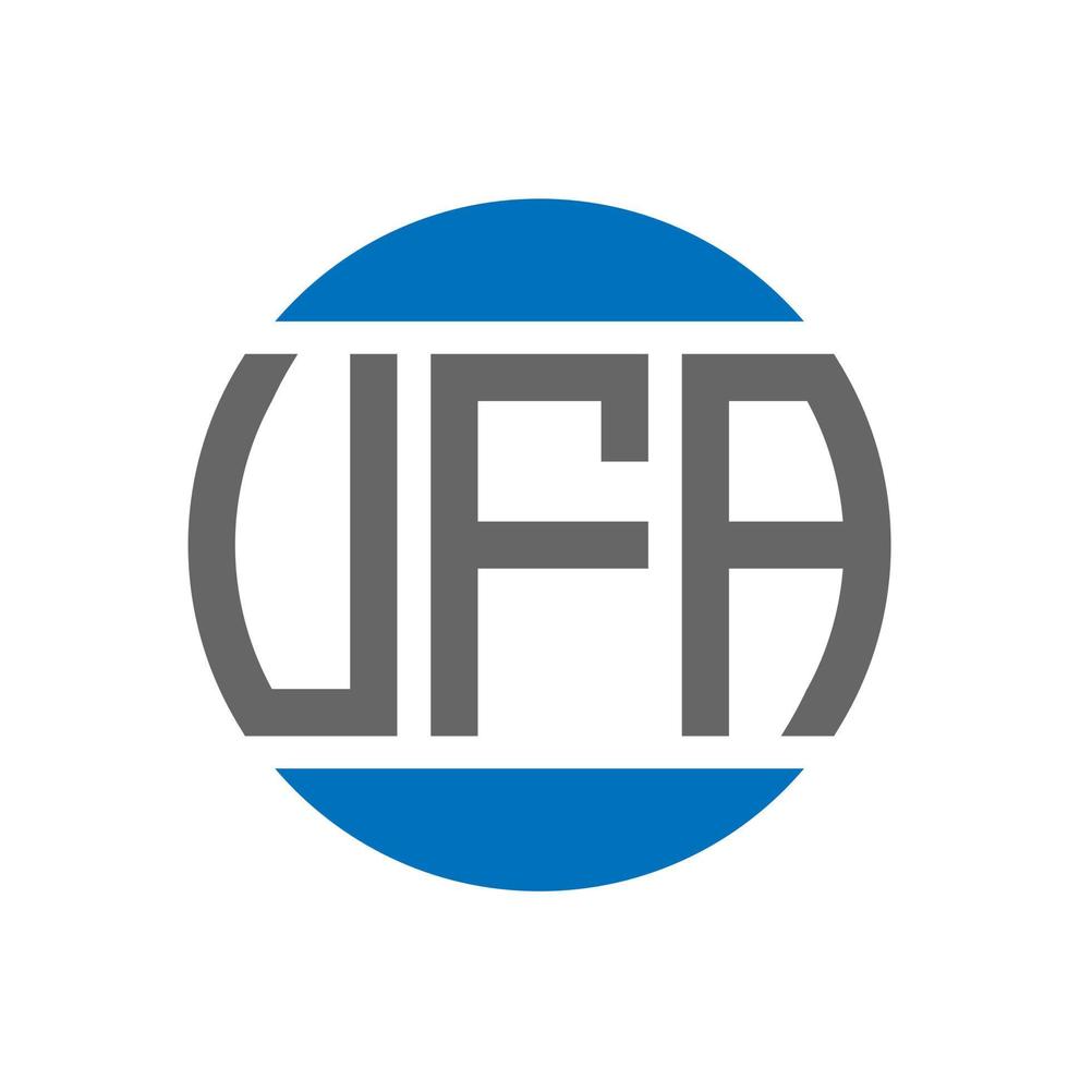 design do logotipo da letra ufa em fundo branco. conceito de logotipo de círculo de iniciais criativas ufa. design de letras ufa. vetor