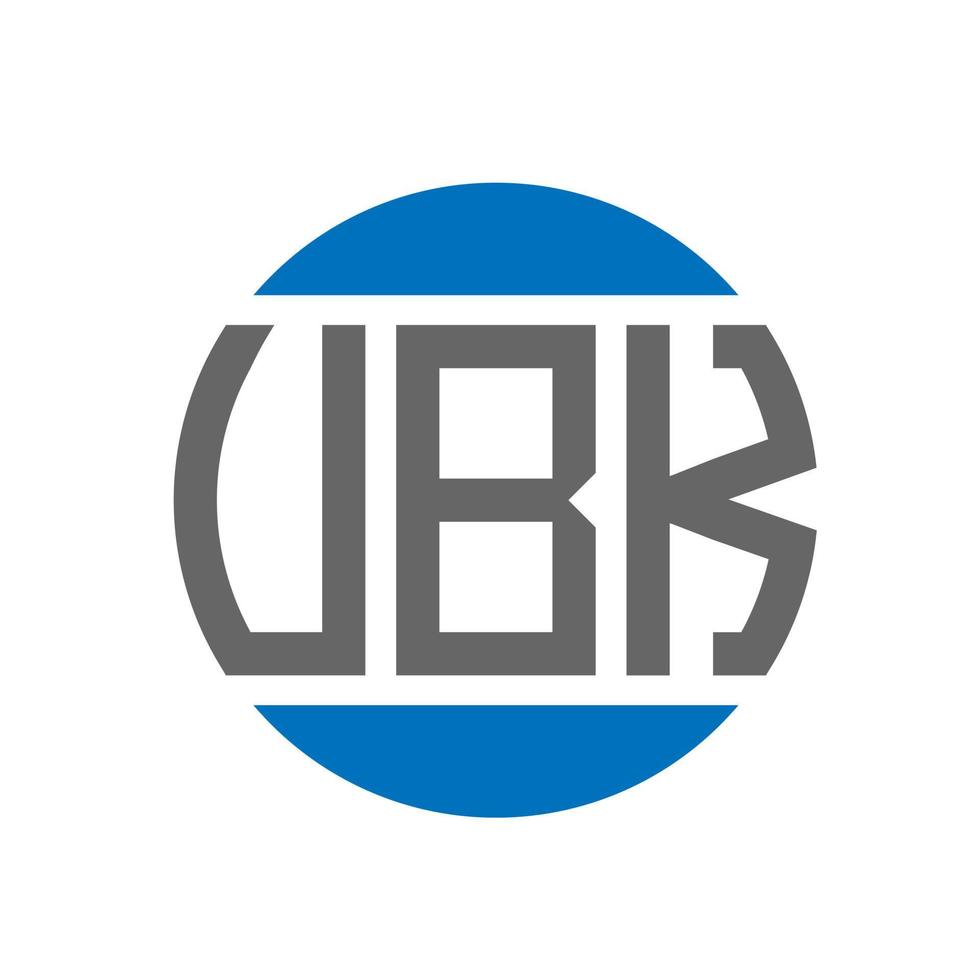 design de logotipo de carta ubk em fundo branco. conceito de logotipo de círculo de iniciais criativas ubk. design de letras ubk. vetor