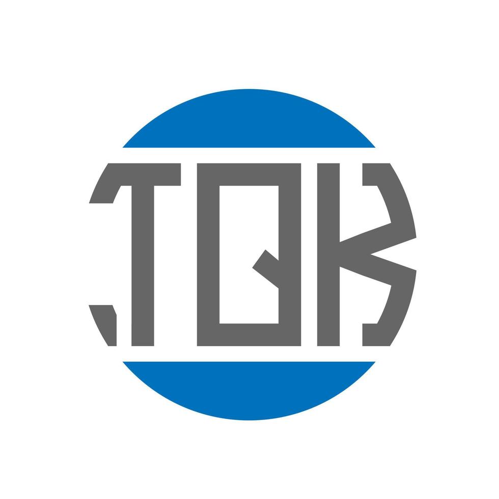 design de logotipo de carta tqk em fundo branco. conceito de logotipo de círculo de iniciais criativas tqk. design de letras tqk. vetor