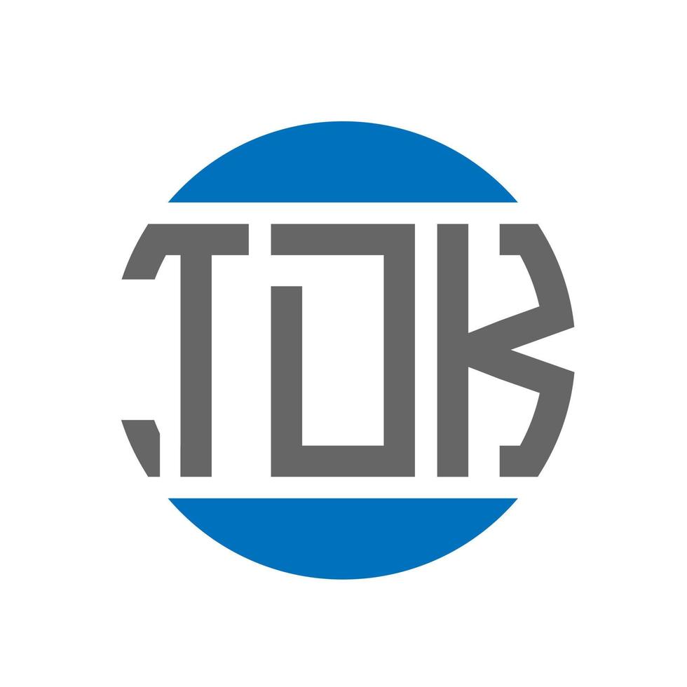 design de logotipo de carta tdk em fundo branco. conceito de logotipo de círculo de iniciais criativas tdk. design de letras tdk. vetor