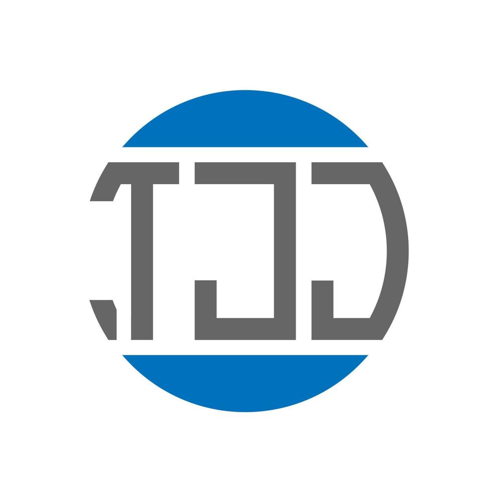 design de logotipo de carta tjj em fundo branco. conceito de logotipo de círculo de iniciais criativas tjj. design de letras tjj. vetor
