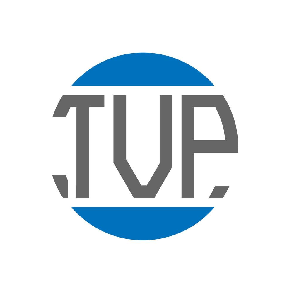 design de logotipo de carta tvp em fundo branco. conceito de logotipo de círculo de iniciais criativas tvp. design de letras tvp. vetor