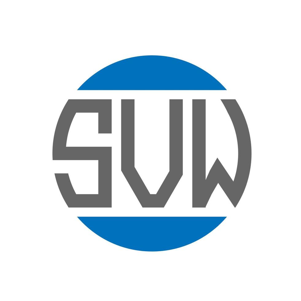 design de logotipo de carta svw em fundo branco. conceito de logotipo de círculo de iniciais criativas svw. design de letras svw. vetor