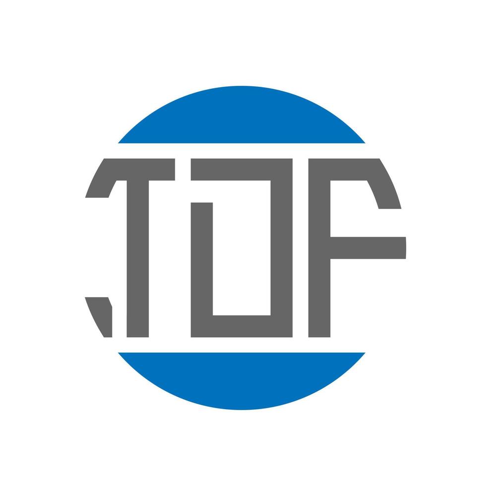 design de logotipo de carta tdf em fundo branco. conceito de logotipo de círculo de iniciais criativas tdf. design de letras tdf. vetor