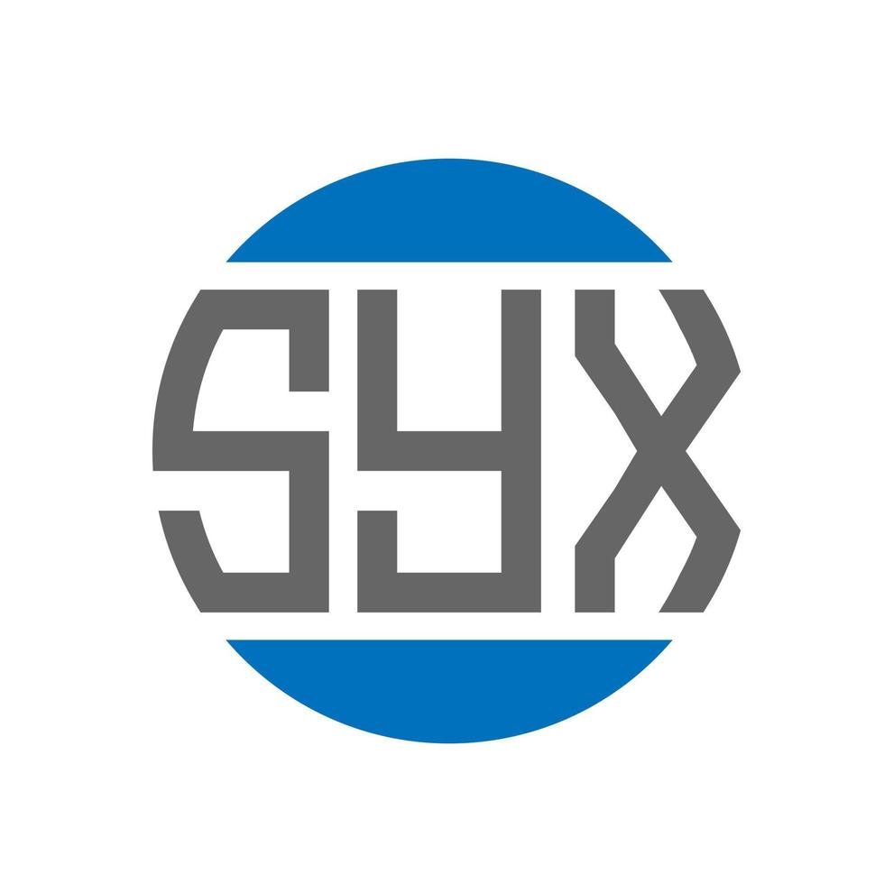 design de logotipo de carta syx em fundo branco. conceito de logotipo de círculo de iniciais criativas syx. design de letras syx. vetor