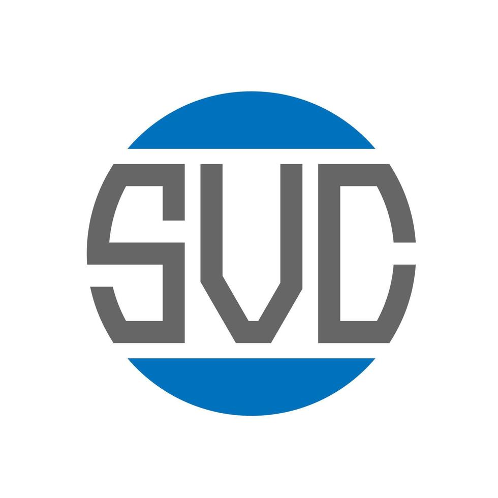 design de logotipo de carta svc em fundo branco. conceito de logotipo de círculo de iniciais criativas svc. design de letras svc. vetor