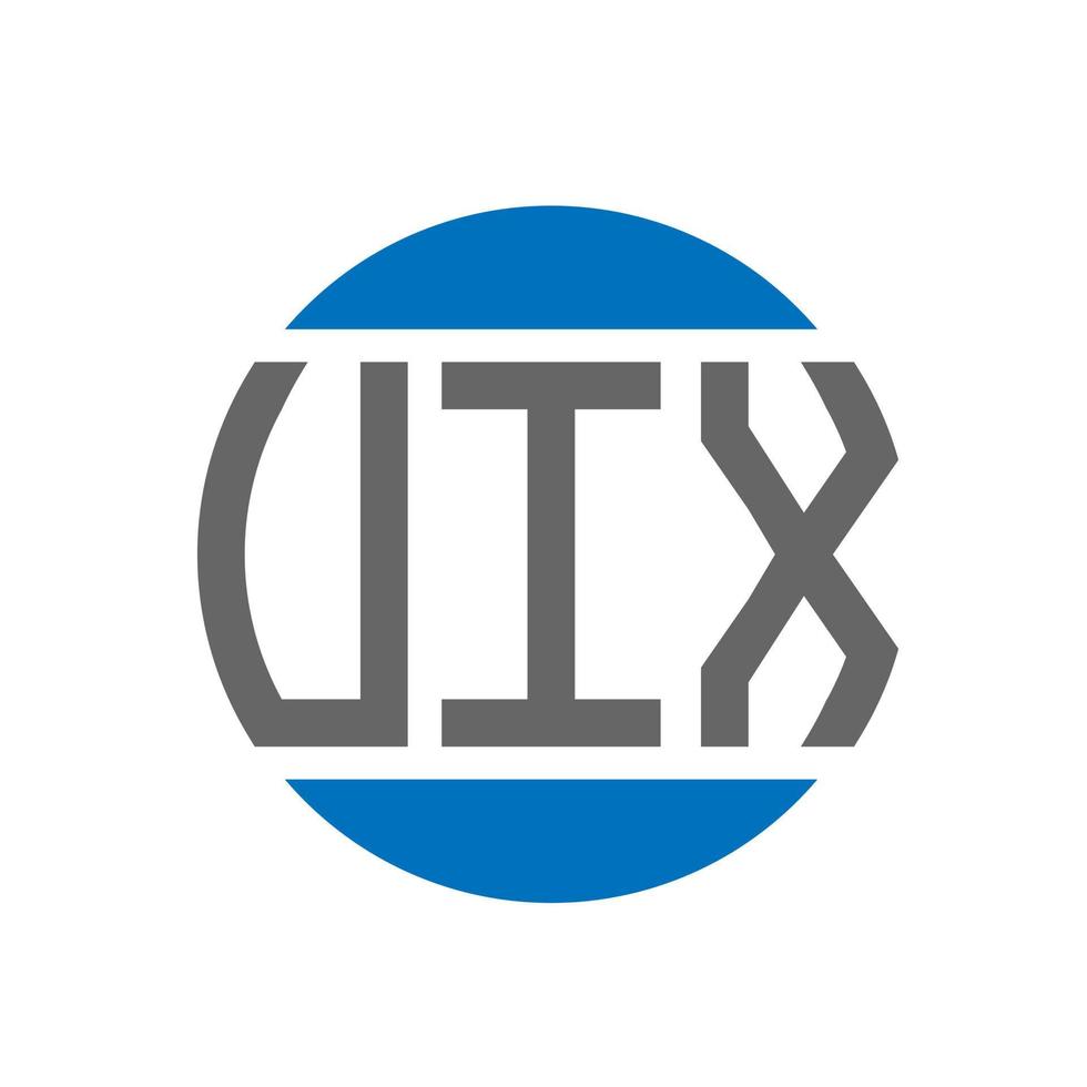 design de logotipo de carta uix em fundo branco. conceito de logotipo de círculo de iniciais criativas uix. design de letras uix. vetor