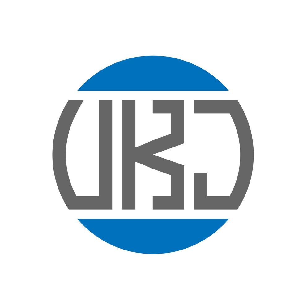 design de logotipo de carta ukj em fundo branco. conceito de logotipo de círculo de iniciais criativas ukj. design de letras ukj. vetor