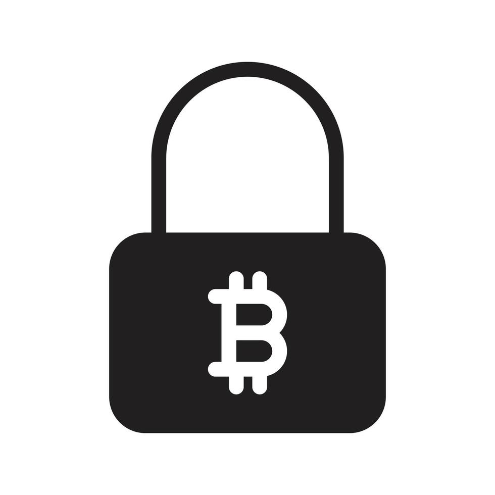 Ilustração em vetor bloqueio bitcoin em um icons.vector de qualidade background.premium para conceito e design gráfico.