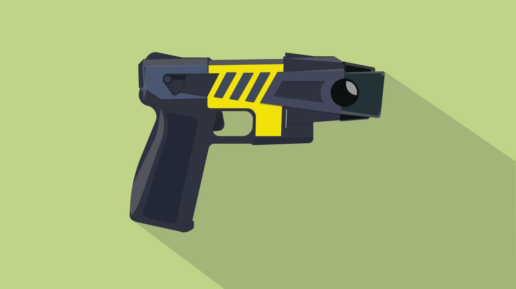 pistolas de arma de choque elétricas com ilustração em vetor estilo sombra plana e longa