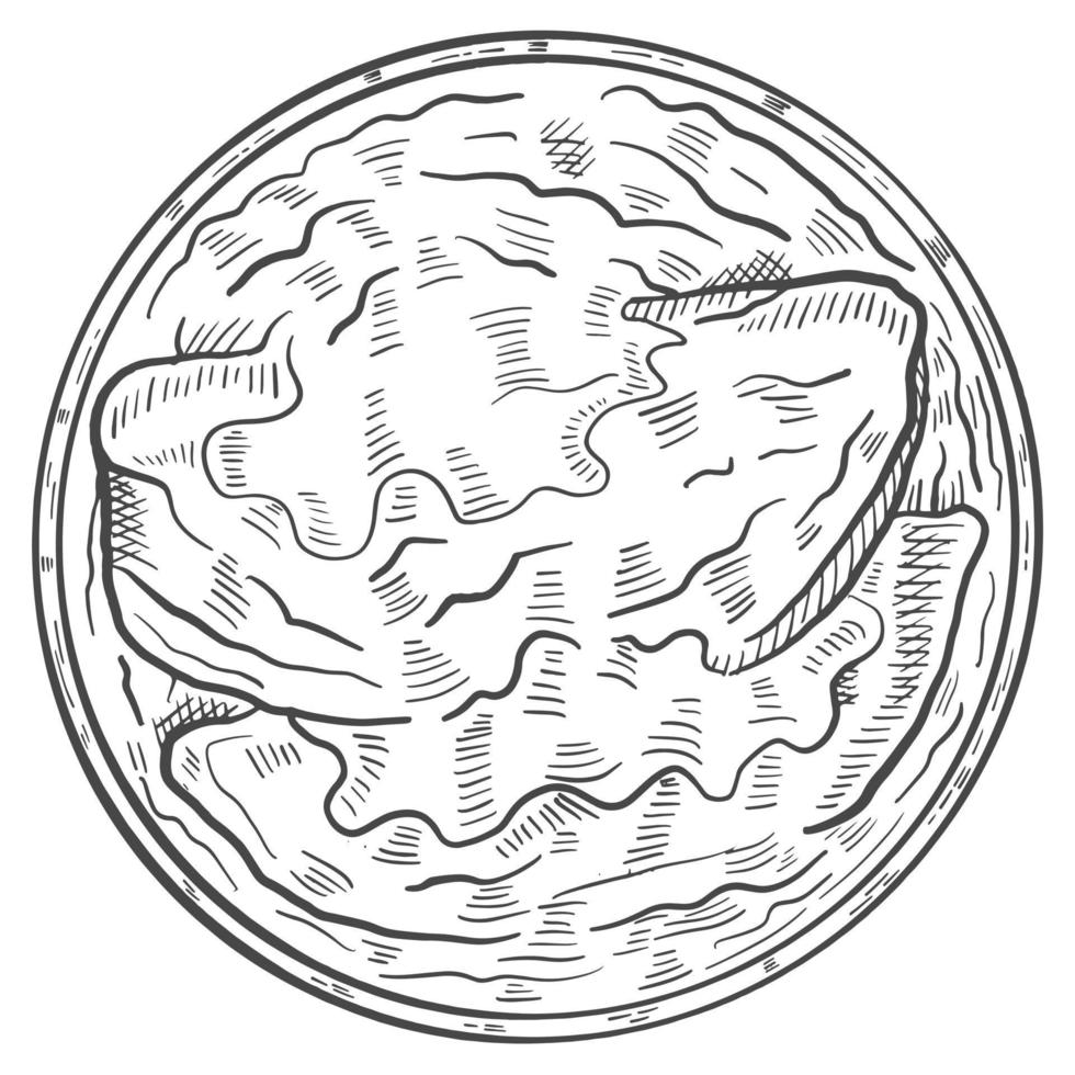 sopa de cebola francesa culinária de comida de frança rabisco isolado esboço desenhado à mão com ilustração vetorial de estilo de estrutura de tópicos vetor