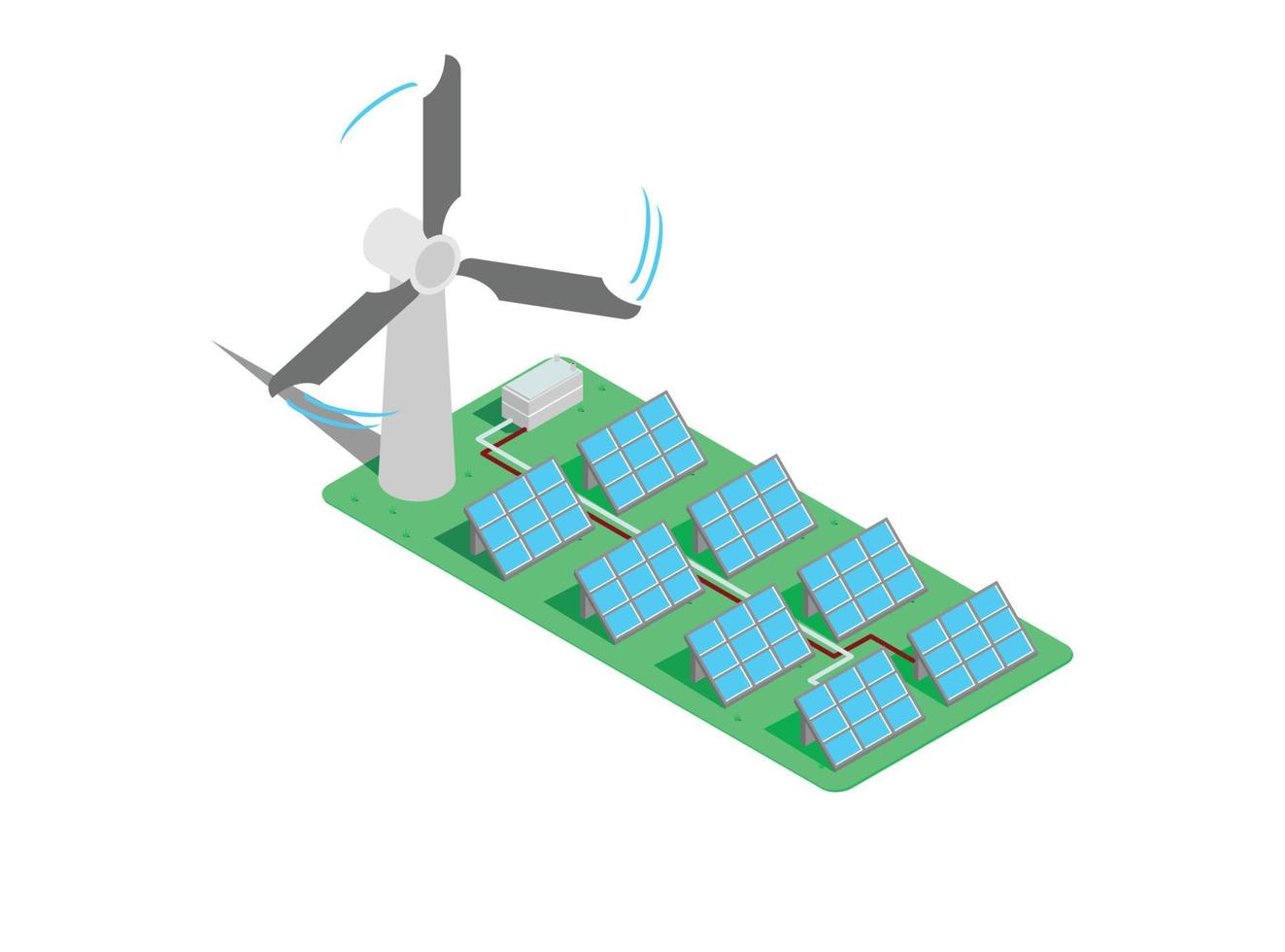 Energia renovável de ilustração isométrica 3D, geração de energia usando painel solar. ilustração vetorial isométrica adequada para diagramas, infográficos e outros ativos gráficos vetor