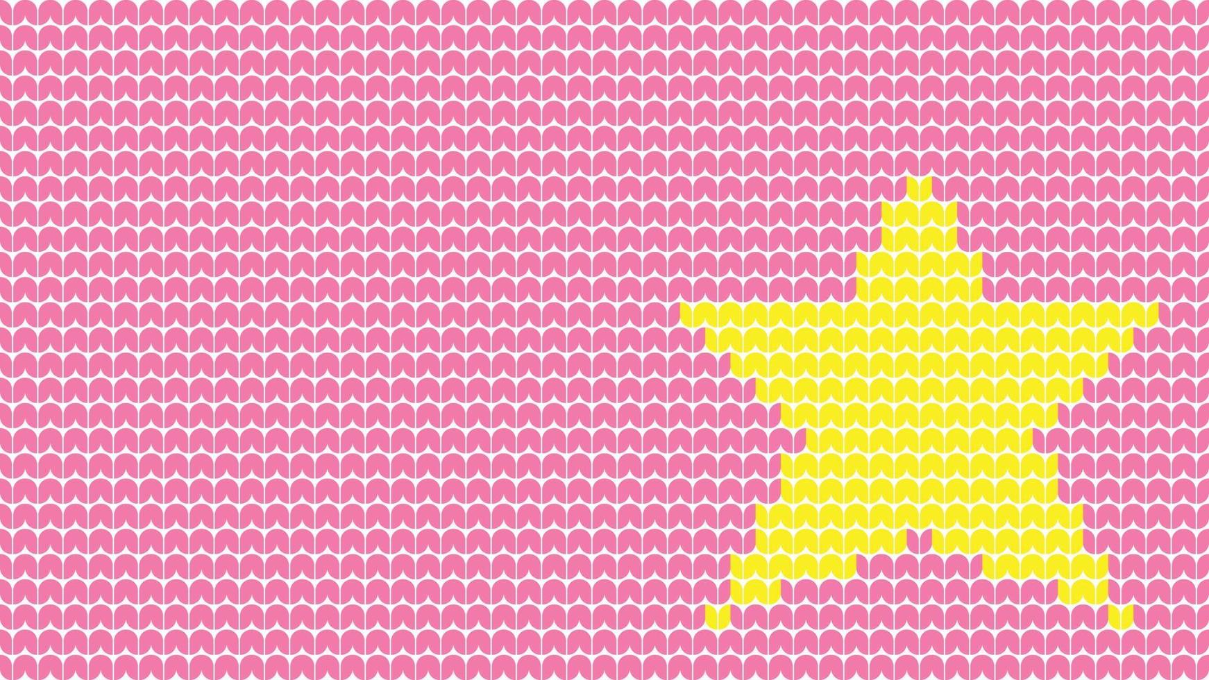borda de padrão de estrela de tricô em fundo rosa, borda de padrão étnico de lâmpada de tricô feliz natal e feliz inverno cartaz de vetor