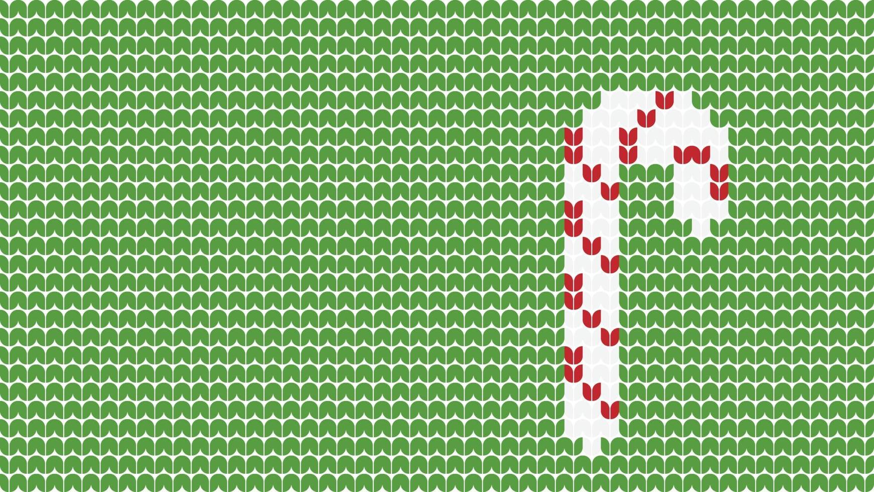 borda de padrão de fundo de equipe de tricô em fundo verde, borda de padrão étnico de tricô feliz natal e feliz inverno cartaz de vetor de dias