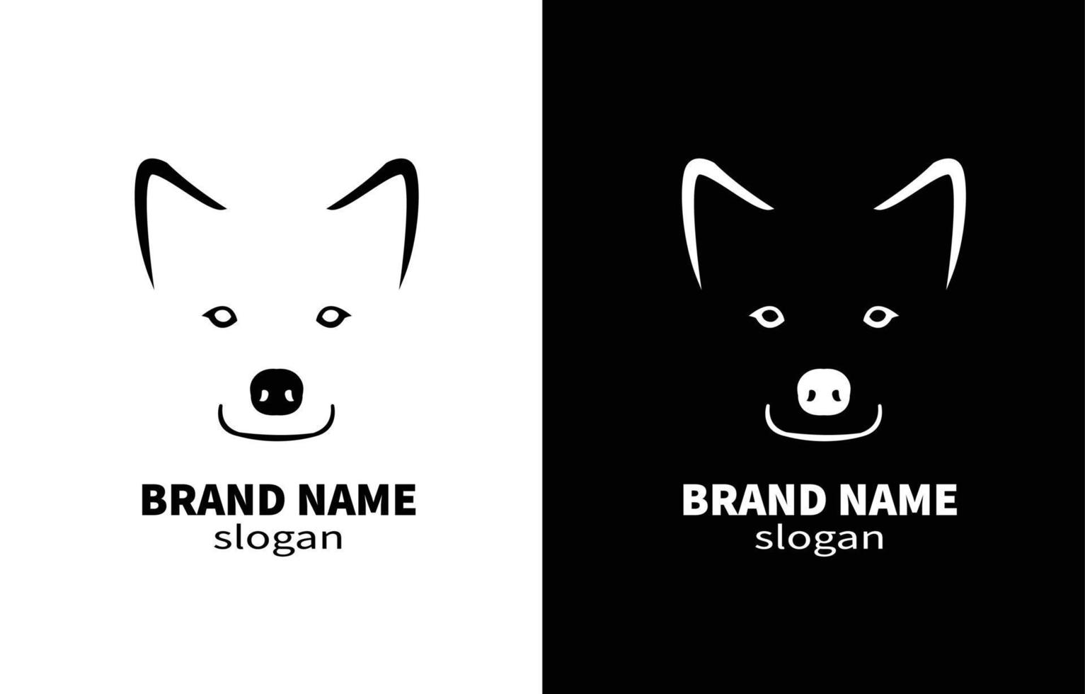 design de logotipo de coiote de arte de linha de cabeça de lobo vetor