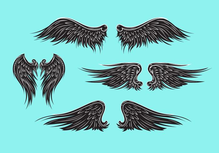Vector asas heráldicas ou anjo
