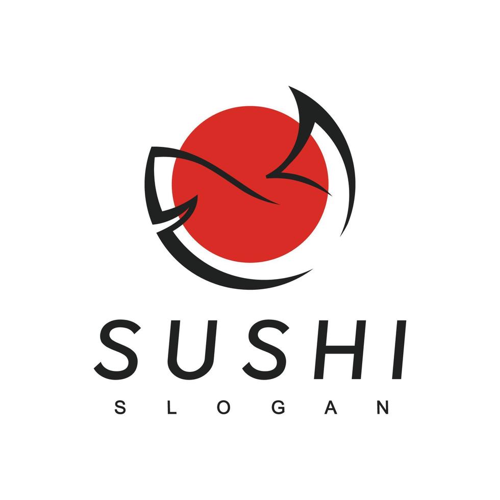 modelo de design de logotipo de sushi, ícone de comida japonesa vetor