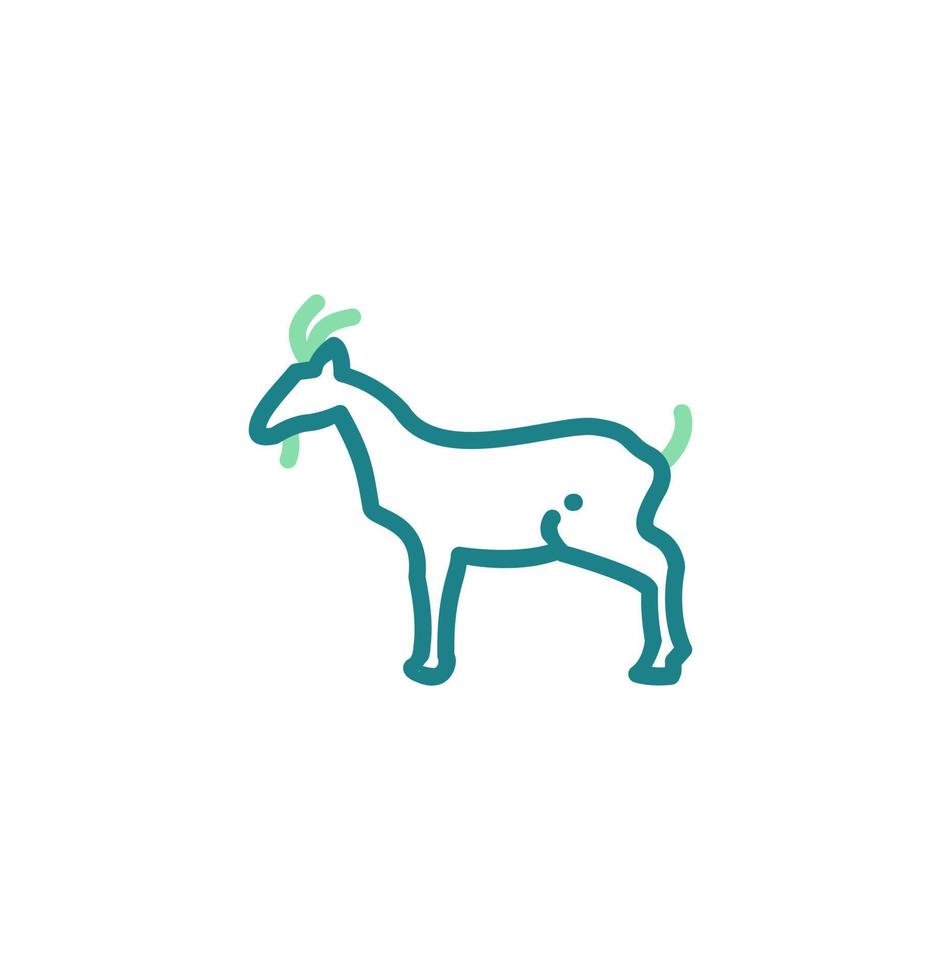 modelo de logotipo de ilustração vetorial de ícone de cabra para muitos propósitos. isolado no fundo branco. vetor