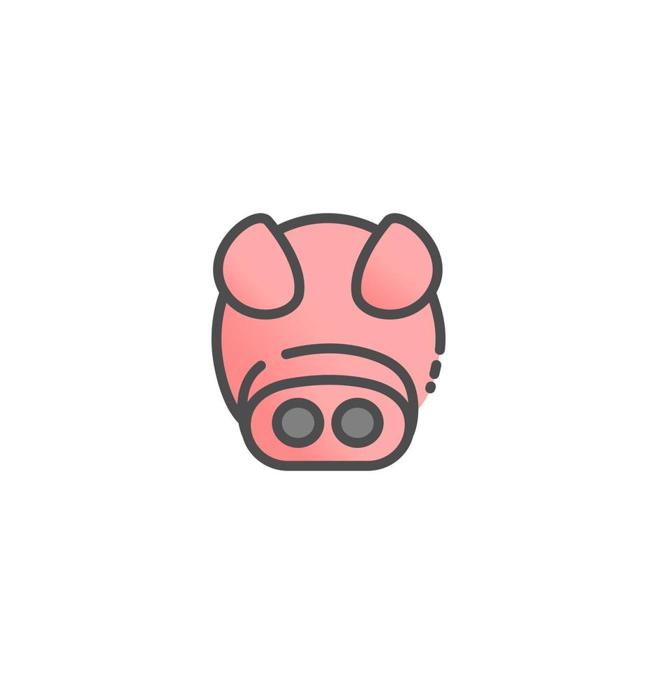 modelo de logotipo de ilustração vetorial de ícone de porco para muitos propósitos. isolado no fundo branco. vetor