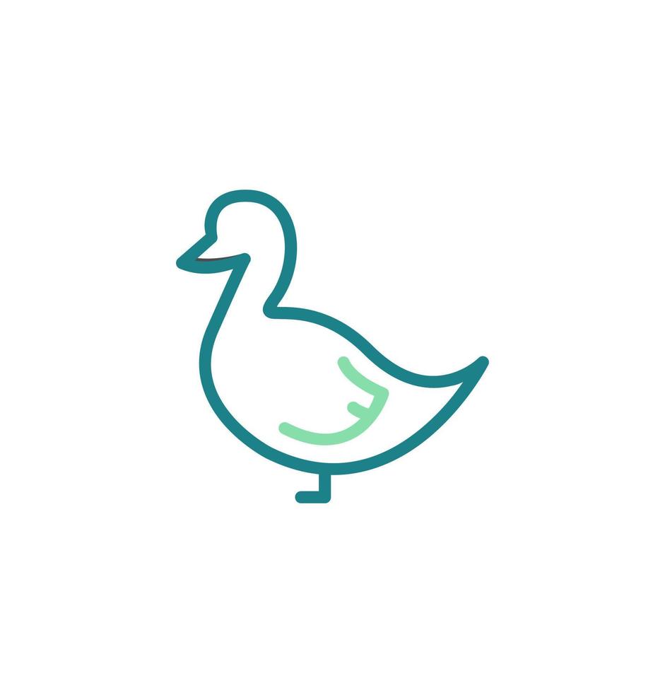 modelo de logotipo de ilustração vetorial de ícone de pato para muitos propósitos. isolado no fundo branco. vetor