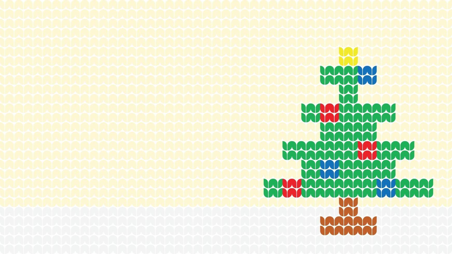 borda de padrão sem costura de tricô no fundo branco, borda de padrão étnico de árvore de tricô feliz natal e feliz inverno cartaz de vetor