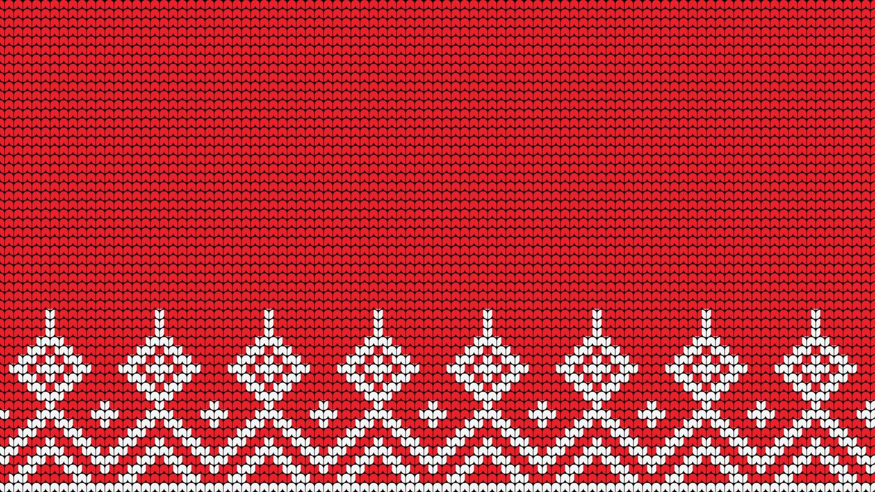 borda de padrão sem emenda de tricô em fundo vermelho, borda de padrão étnico feliz natal e cartaz de vetor de dias de inverno feliz