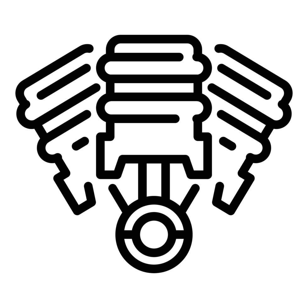 ícone do pistão do carro, estilo de estrutura de tópicos vetor