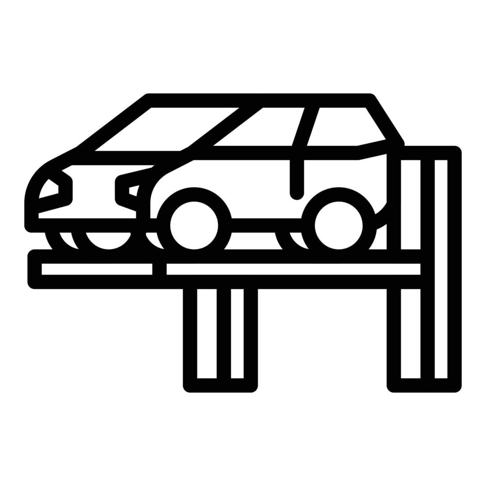 ícone de levantamento de carro, estilo de estrutura de tópicos vetor