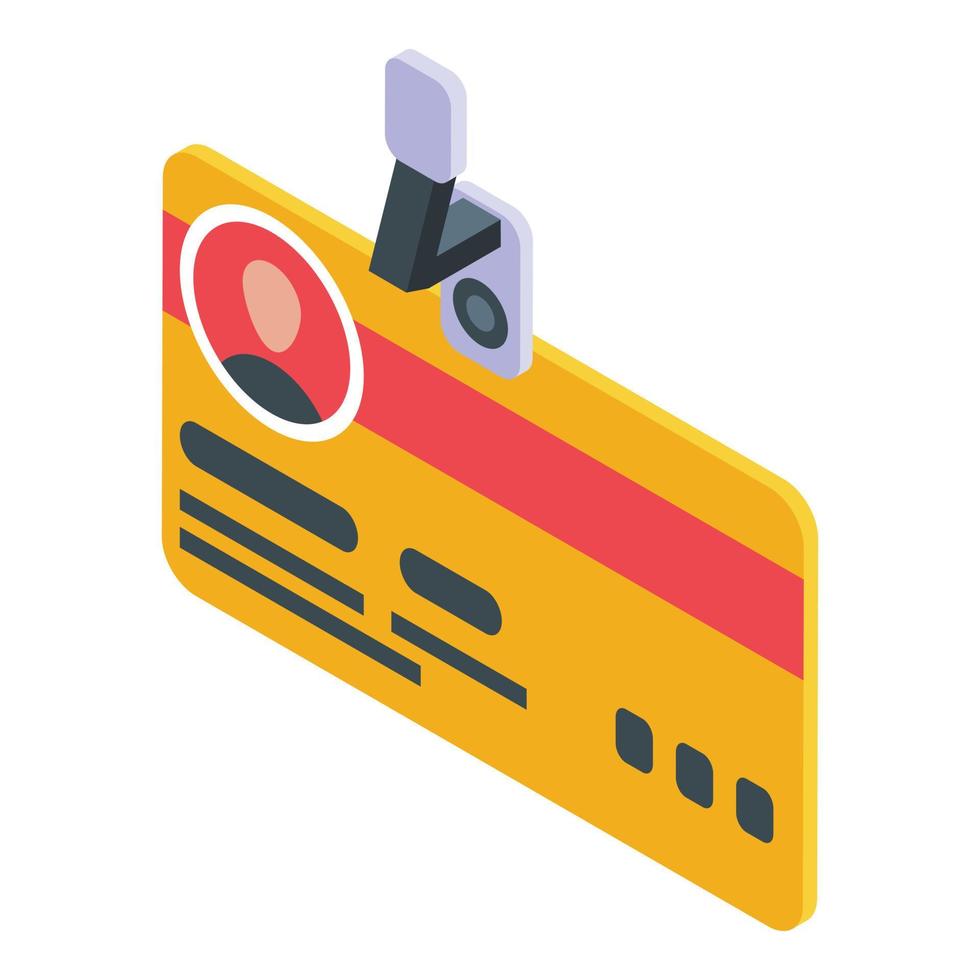 ícone do cartão de identidade, estilo isométrico vetor