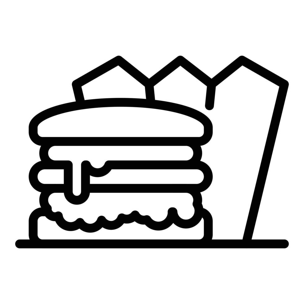 ícone de fast food, estilo de estrutura de tópicos vetor