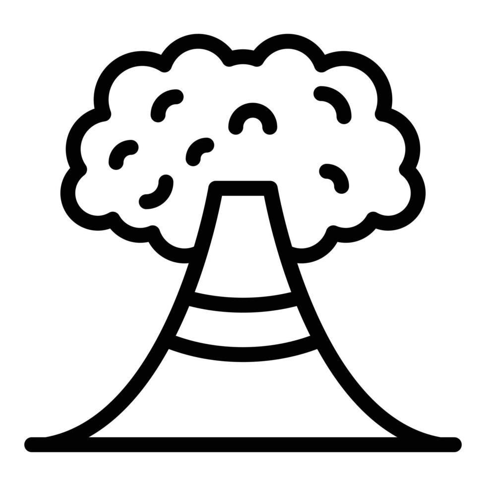 ícone do vulcão terremoto, estilo de estrutura de tópicos vetor
